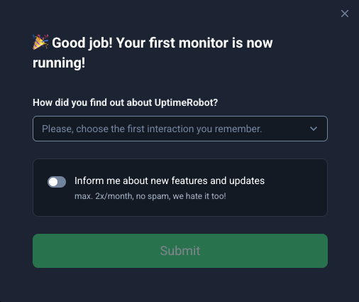 UptimeRobotの設定方法